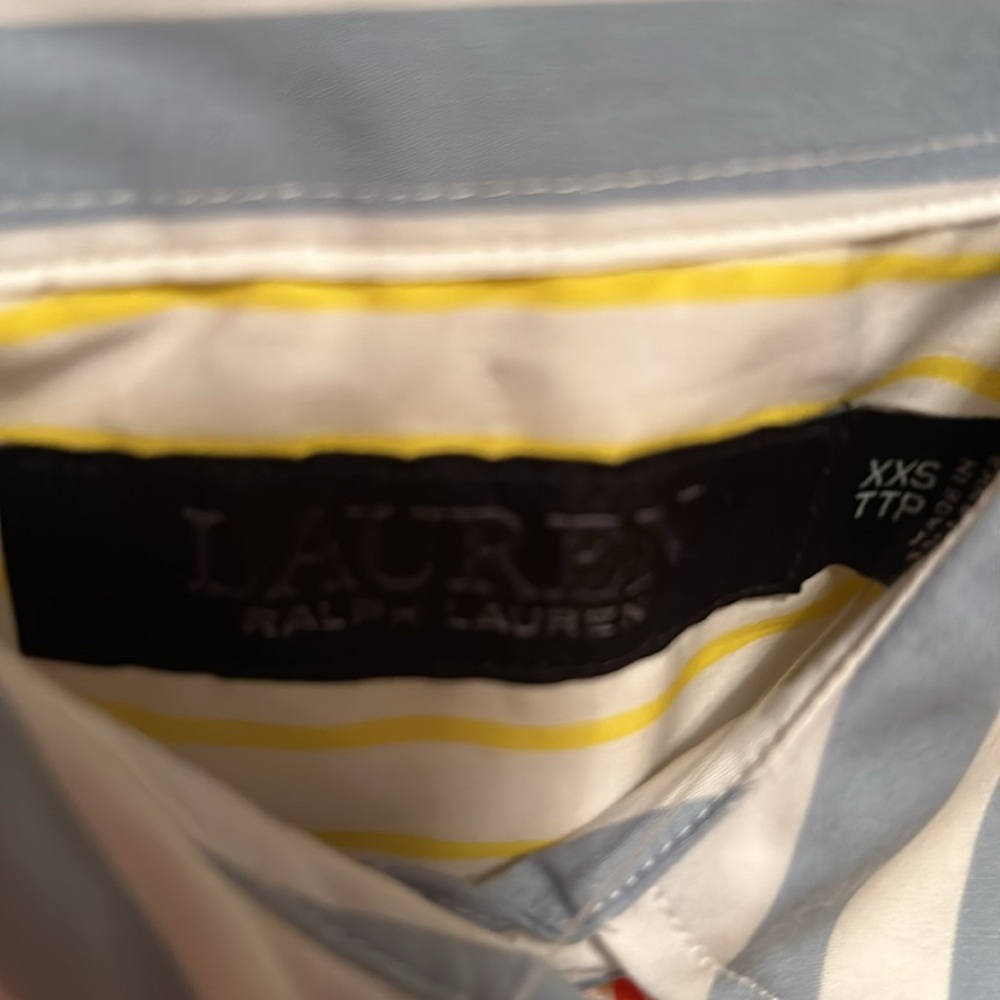 Lauren Ralph Lauren- Women’s Striped Button Front Blouse-Size XXS - Picture 4 of 6
